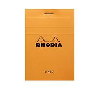 RHODIA 11600C - Stapled Notepad N°11 Orange - A7 - Lined - 80 Detachable Sheets - White Clairefontaine Paper 80 g/m - Soft, Resistant and Waterproof Coated Card Cover - Basics