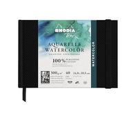 Rhodia 116136C - Rhodia Touch Watercolor Book, 300g fine grain 100% cotton paper - A6 landscape, 40 pages sewn, stiff edged brochure