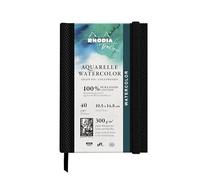 Rhodia Touch : Watercolour Book : 100% Cotton : Hardcover : A6 Portrait : 20 Sheets : 300gsm : Cold Pressed