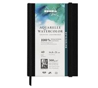 Rhodia 116140C - Rhodia Touch Watercolor Book, 300g fine grain 100% cotton paper - A5 portrait, 40 pages sewn hard-edged brochure