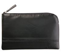 RHODIA 116523C - Faux Leather Zippered Pouch - Black - Size S (11 x 17 cm) - Genuine Stitching - Orange Fabric Inside - Storage for Documents, Small Supplies