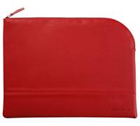 RHODIA 116744C - Faux Leather Zipped Pouch - Poppy - Size L (21 x 28 cm) - Genuine Stitching - Orange Fabric Inside - Storage for Documents, Small Supplies