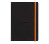 RHODIA 117182C - Soft Notebook Diary Perpetual Perpetual Black - A5 - 128 pages - 90G Ivory Clairefontaine Paper - Index, Elastic Closure - Faux Leather Cover - Rhodiarama Collection