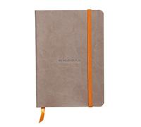 RHODIA 117304C - Soft Taupe Notebook - A6 - Lined - 144 pages - Clairefontaine Ivory Paper 90 g/m - Bookmark, Elastic Closure - Faux Leather Cover - Rhodiarama Collection
