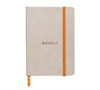 RHODIA 117305C - Beige Flexible Notebook - A6 - Lined - 144 pages - Ivory Clairefontaine Paper 90 g/m - Bookmark, Elastic Closure - Faux Leather Cover - Rhodiarama Collection