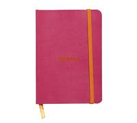 RHODIA 117312C - Raspberry Flexible Notebook - A6 - Lined - 144 pages - Ivory Clairefontaine Paper 90 g/m - Bookmark, Elastic Closure - Faux Leather Cover - Rhodiarama Collection