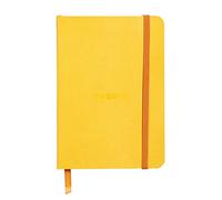 RHODIA 117316C - Jonquille Soft Notebook - A6 - Lined - 144 pages - Clairefontaine Ivory Paper 90 g/m - Bookmark, Elastic Closure - Faux Leather Cover - Rhodiarama Collection