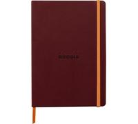 RHODIA 117370C - Wine Soft Notebook - A5 - Lined - 160 pages - Ivory Clairefontaine Paper 90 g/m - Bookmark, Elastic Closure - Faux Leather Cover - Rhodiarama Collection
