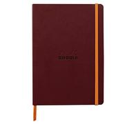 RHODIA 117370C - Wine Soft Notebook - A5 - Lined - 160 pages - Ivory Clairefontaine Paper 90 g/m - Bookmark, Elastic Closure - Faux Leather Cover - Rhodiarama Collection