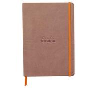 RHODIA 117372C - Rosewood Soft Notebook - A5 - Lined - 160 pages - Ivory Clairefontaine Paper 90 g/m - Bookmark, Elastic Closure - Faux Leather Cover - Rhodiarama Collection