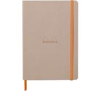RHODIA 117373C - Touché de Rose Flexible Notebook - A5 - Lined - 160 pages - Ivory Clairefontaine Paper 90 g/m - Bookmark, Elastic Closure - Faux Leather Cover - Rhodiarama Collection