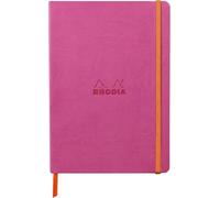 RHODIA 117379C - Fuchsia Soft Notebook - A5 - Lined - 160 pages - Ivory Clairefontaine Paper 90 g/m - Bookmark, Elastic Closure - Faux Leather Cover - Rhodiarama Collection