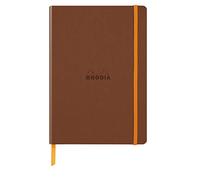 RHODIA 117383C - Copper Soft Notebook - A5 - Lined - 160 pages - Clairefontaine Ivory Paper 90 g/m - Bookmark, Elastic Closure - Faux Leather Cover - Rhodiarama Collection
