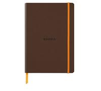 RHODIA 117384C - Bronze Flexible Notebook - A5 - Lined - 160 pages - Ivory Clairefontaine Paper 90 g/m - Bookmark, Elastic Closure - Faux Leather Cover - Rhodiarama Collection