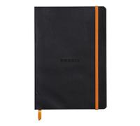 Rhodia 117402C - Black Flexible Notebook - A5 - Lined - 160 Pages - Clairefontaine Ivory Paper 90 G/m - Bookmark, Elastic Closure