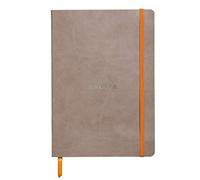 RHODIA 117404C - Soft Taupe Notebook - A5 - Lined - 160 pages - Clairefontaine Ivory Paper 90 g/m - Bookmark, Elastic Closure - Faux Leather Cover - Rhodiarama Collection