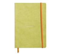 RHODIA 117406C - Anise Soft Notebook - A5 - Lined - 160 pages - Clairefontaine Ivory Paper 90 g/m - Bookmark, Elastic Closure - Faux Leather Cover - Rhodiarama Collection