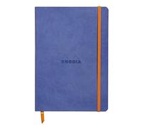 RHODIA 117408C - Saphir Soft Notebook - A5 - Lined - 160 pages - Ivory Clairefontaine Paper 90 g/m - Bookmark, Elastic Closure - Faux Leather Cover - Rhodiarama Collection