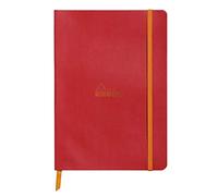 RHODIA 117413C - Poppy Soft Notebook - A5 - Lined - 160 pages - Clairefontaine Ivory Paper 90 g/m - Bookmark, Elastic Closure - Faux Leather Cover - Rhodiarama Collection