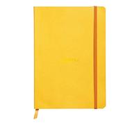 RHODIA 117416C - Jonquille Soft Notebook - A5 - Lined - 160 pages - Clairefontaine Ivory Paper 90 g/m - Bookmark, Elastic Closure - Faux Leather Cover - Rhodiarama Collection