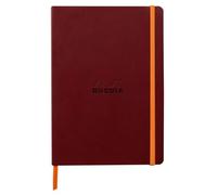 RHODIA 117436C - Wine Soft Notebook - A5 - Dotted Dot - 160 pages - Ivory Clairefontaine Paper 90 g/m - Bookmark, Elastic Closure - Faux Leather Cover - Rhodiarama Collection