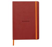 RHODIA 117437C - Nacarat Soft Notebook - A5 - Dotted Dot - 160 pages - Ivory Clairefontaine Paper 90 g/m - Bookmark, Elastic Closure - Faux Leather Cover - Rhodiarama Collection