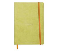 RHODIA 117456C - Anis Soft Notebook - A5 - Dotted Dot - 160 pages - Ivory Clairefontaine Paper 90 g/m - Bookmark, Elastic Closure - Faux Leather Cover - Rhodiarama Collection