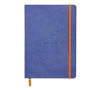 RHODIA 117458C - Saphir Soft Notebook - A5 - Dotted Dot - 160 pages - Clairefontaine Ivory Paper 90 g/m - Bookmark, Elastic Closure - Faux Leather Cover - Rhodiarama Collection