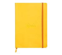RHODIA 117466C - Jonquille Soft Notebook - A5 - Dotted Dot - 160 pages - Clairefontaine Ivory Paper 90 g/m - Bookmark, Elastic Closure - Faux Leather Cover - Rhodiarama Collection