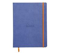 RHODIA 117508C - Saphir Soft Notebook - 19x25 cm - Lined - 160 pages - Clairefontaine Ivory Paper 90 g/m - Bookmark, Elastic Closure - Faux Leather Cover - Rhodiarama Collection