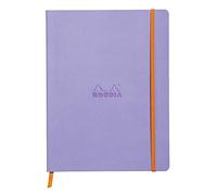 RHODIA 117509C - Iris Soft Notebook - 19x25 cm - Lined - 160 pages - Clairefontaine Ivory Paper 90 g/m - Bookmark, Elastic Closure - Faux Leather Cover - Rhodiarama Collection