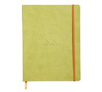 RHODIA 117556C - Anise Soft Notebook - 19x25 cm - Dot Dot - 160 pages - Ivory Clairefontaine Paper 90 g/m - Bookmark, Elastic Closure - Faux Leather Cover - Rhodiarama Collection