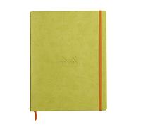 RHODIA 117706C - Anise Soft Notebook - A4+ - Lined - 160 Detachable Pages - Ivory Clairefontaine Paper 90 g/m - Bookmark, Elastic Closure - Faux Leather Cover - Rhodiarama Collection