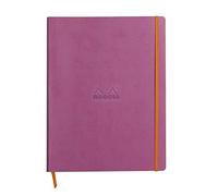 RHODIA 117711C - Lilac Flexible Notebook - A4+ - Lined - 160 Detachable Pages - Ivory Clairefontaine Paper 90 g/m - Bookmark, Elastic Closure - Faux Leather Cover - Rhodiarama Collection