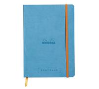 RHODIA 117747C - Soft Notebook Bullet Journal Goalbook Turquoise - A5 - Dotted Dot - 240 pages - 90g Ivory Clairefontaine Paper - 2 Ribbons, Elastic Closure - Faux Leather Cover