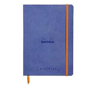 RHODIA 117748C - Soft Notebook Bullet Journal Goalbook Sapphire - A5 - Dotted Dot - 240 pages - 90g Ivory Clairefontaine Paper - 2 Ribbons, Elastic Closure - Faux Leather Cover