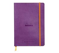 RHODIA 117750C - Soft Notebook Bullet Journal Goalbook Purple - A5 - Dotted Dot - 240 pages - 90g Ivory Clairefontaine Paper - 2 Ribbons, Elastic Closure - Faux Leather Cover