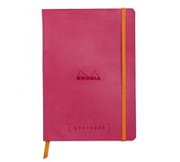 RHODIA 117752C - Soft Notebook Bullet Journal Goalbook Raspberry - A5 - Dotted Dot - 240 pages - 90g Ivory Clairefontaine Paper - 2 Ribbons, Elastic Closure - Faux Leather Cover