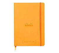 RHODIA 117755C - Soft Notebook Bullet Journal Goalbook Orange - A5 - Dotted Dot - 240 pages - 90g Ivory Clairefontaine Paper - 2 Ribbons, Elastic Closure - Faux Leather Cover