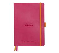 RHODIA 117772C - Notebook Journal Goalbook Raspberry - A5 14,8 x 21 cm - Small squares - 240 p Ivory paper 90 g/m² - 2 Ribbons, Elastic closure - Leatherette