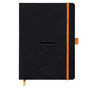 RHODIA 117782C - Soft Meeting Notebook Black - A5+ - Pre-Printed Date/Notes/Action - 160 Detachable Pages - 90G Clairefontaine Paper - Bookmark, Pencil Holder - Faux Leather Cover - Rhodiarama