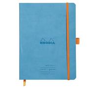 RHODIA 117787C - Soft Notebook Meeting Turquoise - A5+|Pre-Printed Date/Notes/Action160 Detachable Pages - Clairefontaine Paper 90g - Bookmark, Pencil Holder - Faux Leather Cover - Rhodiarama