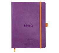 RHODIA 117790C - Soft Notebook Meeting Purple - A5+ - Pre-Printed Date/Notes/Action|160 Detachable Pages - Clairefontaine Paper 90g|Marque-Page, Pencil Holder - Faux Leather Cover - Rhodiarama
