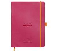 RHODIA 117792C - Raspberry Meeting Flexible Notebook - A5+|Pre-Printed Date/Notes/Action160 Detachable Pages - 90g Clairefontaine Paper - Bookmark, Pencil Holder - Faux Leather Cover - Rhodiarama
