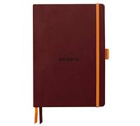 RHODIA 117800C - Soft Notebook Bullet Journal Goalbook Burgundy - A5 - Dotted Dot - 240 pages - 90g Ivory Clairefontaine Paper - 2 Ribbons, Elastic Closure - Faux Leather Cover