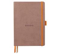 RHODIA 117802C - Soft Notebook Bullet Journal Goalbook Bois de Rose - A5 - Dotted Dot - 240 pages - Ivory Clairefontaine Paper 90 g/m - 2 Ribbons - Faux Leather Cover