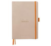RHODIA 117803C - Soft Notebook Bullet Journal Goalbook Touché de Rose - A5 - Dotted Dot - 240 pages - Ivory Clairefontaine Paper 90 g/m - 2 Ribbons - Faux Leather Cover