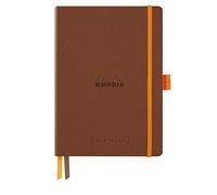 RHODIA 117812C - Soft Notebook Bullet Journal Goalbook Copper - A5 - Dotted Dot|240 pages - 90g Ivory Clairefontaine Paper - 2 Ribbons, Elastic Closure - Faux Leather Cover