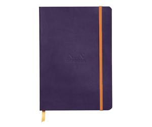 Rhodia 117824C - Rhodiarama Soft Notebook AUBERGINE - A5 14.8 x 21 cm - Dotted - 160 pages - Ivory paper 90 g/m² - Bookmark, Elastic closure - Leatherette
