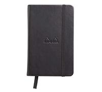 RHODIA 118069C - Rigid Black Webnotebook - A6 - Lined - 192 pages - Clairefontaine Ivory Paper 90 g/m - Bookmark, Elastic Closure - Faux Leather Cover